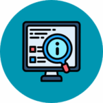 Digital marketing strategy and data analysis icon representing performance insights and marketing optimization.