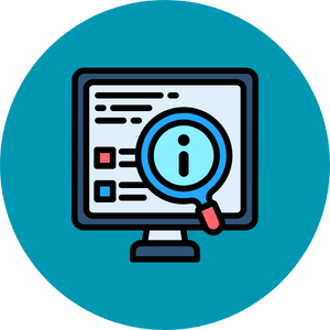 Digital marketing strategy and data analysis icon representing performance insights and marketing optimization.