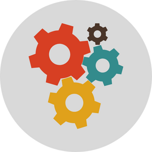 Digital marketing process and development icon showing strategic planning and implementation of marketing campaigns.
