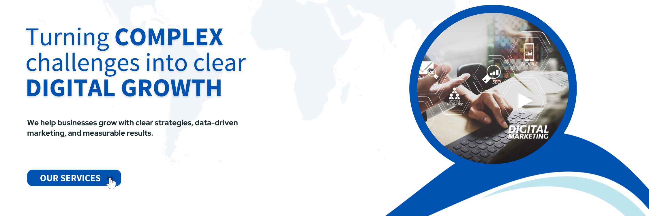 Digital marketing growth strategy banner showing WebX Consulting helping businesses turn complex challenges into clear digital growth.